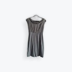 Sole Mio Gray Beaded Neckline Women's Dress